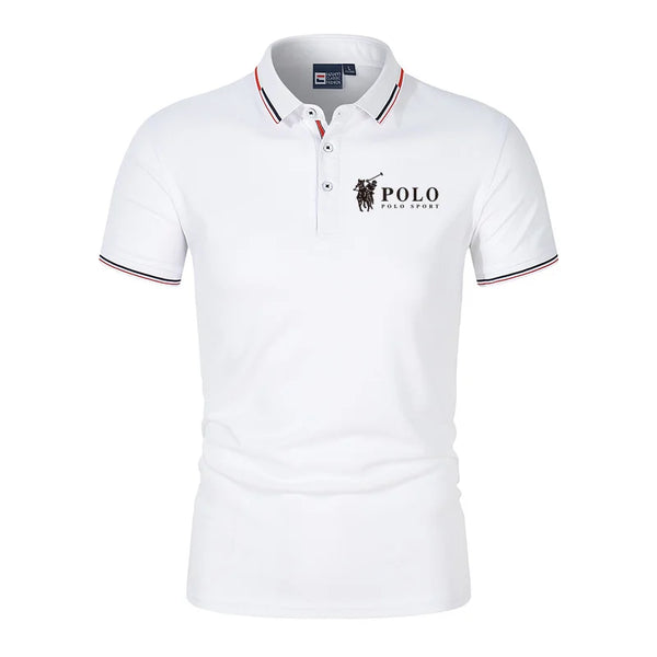 Men's premium summer polo shirt, quick drying, breathable, casual, business fashion, sports, short sleeved, men's clothing